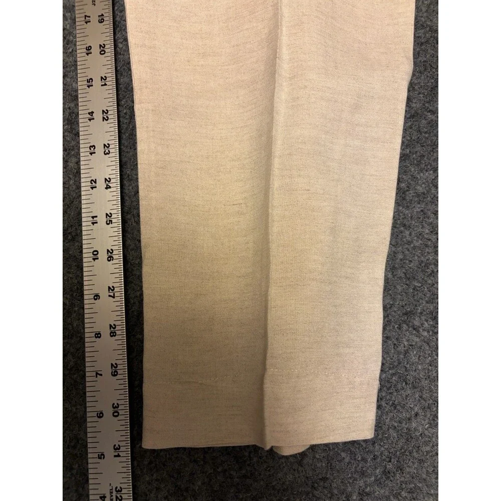 Alfani 34/32 Linen Rayon Blend Pants Beige Flat Front Made Egypt